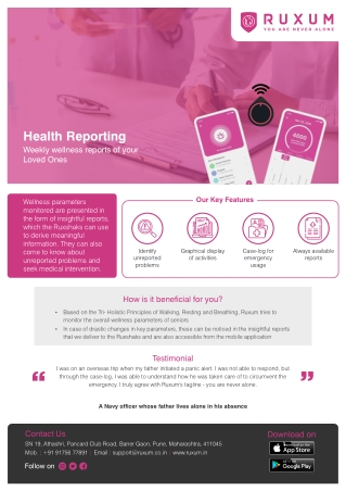 Health Reporting for Senior Citizens in India | Ruxum