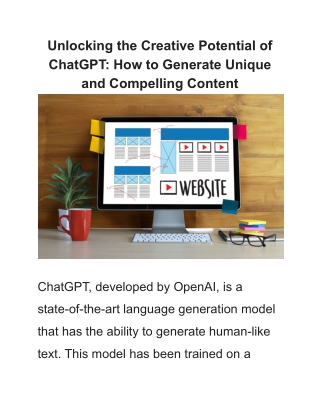 Unlocking the Creative Potential of ChatGPT_ How to Generate Unique and Compelling Content