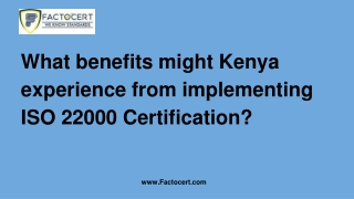 ISO 22000 Certification in Kenya