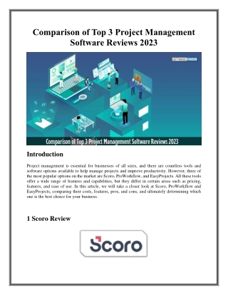 Comparison of Top 3 Project Management Software Reviews 2023