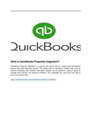 What is QuickBooks Proposify Integration