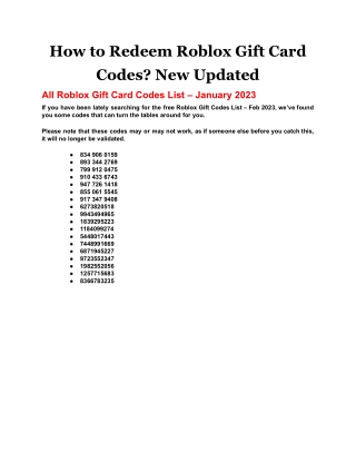 How to Redeem Roblox Gift Card Codes? New Updated