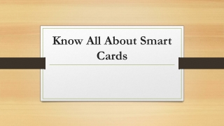 Know All About Smart Cards