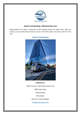 Airport Taxi Booking  Mmatransfers.com