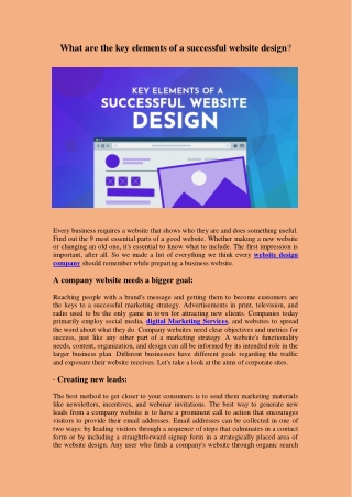 Key Elements Of An Effective Website Design