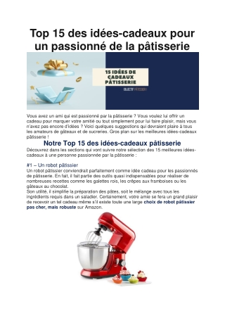 Idées-cadeaux pâtisserie pour vos proches | Nos sélections