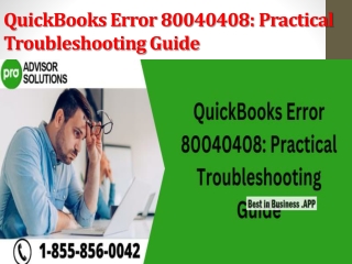 QuickBooks Error 80040408 Practical Troubleshooting Guide