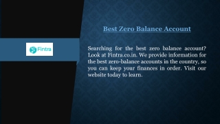 best zero balance account