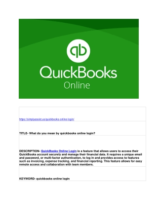 What do you mean by quickbooks online login?