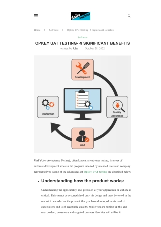 OPKEY UAT TESTING- 4 SIGNIFICANT BENEFITS