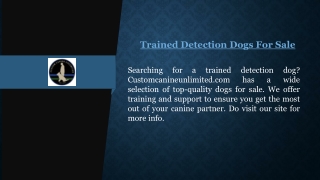 Trained Detection Dogs for Sale