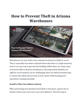 How to Prevent Theft in Arizona Warehouses