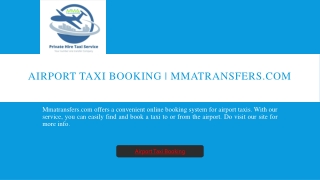 Airport Taxi Booking Mmatransfers.com