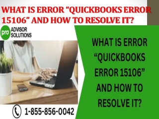 WHAT IS ERROR QUICKBOOKS ERROR 15106 AND HOW TO RESOLVE IT