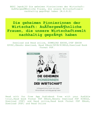 BEST [epub]$$ Die geheimen Pionierinnen der Wirtschaft AuÃƒÂŸergewÃƒÂ¶hnliche Frauen  die unsere Wir