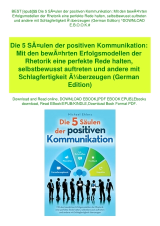 BEST [epub]$$ Die 5 SÃƒÂ¤ulen der positiven Kommunikation Mit den bewÃƒÂ¤hrten Erfolgsmodellen der R