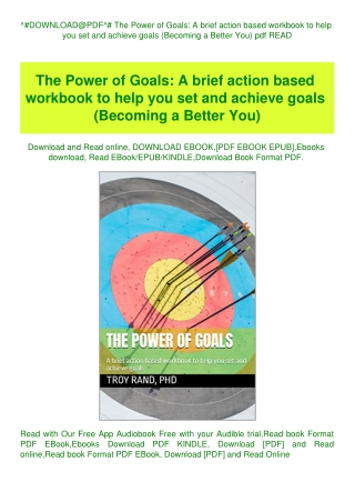 ^#DOWNLOAD@PDF^# The Power of Goals A brief action based workbook to help you set and achieve goals