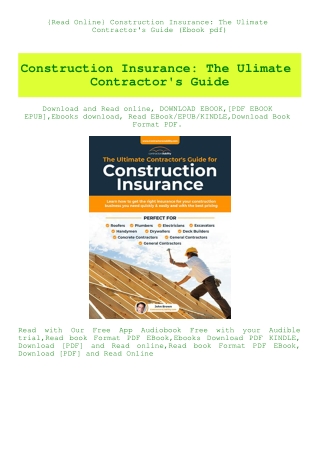 {Read Online} Construction Insurance The Ulimate Contractor's Guide (Ebook pdf)