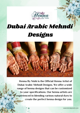 Dubai Arabic Mehndi Designs | Henna By Nishi