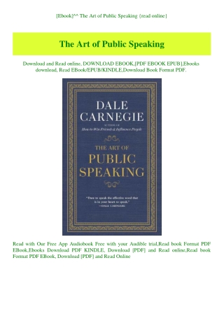 [Ebook]^^ The Art of Public Speaking {read online}