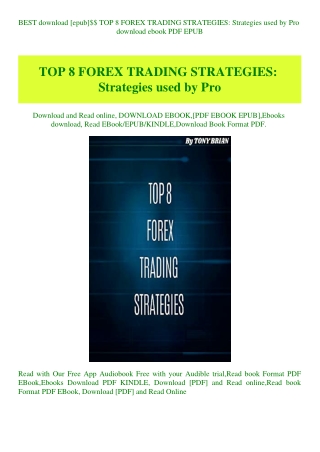 BEST download [epub]$$ TOP 8 FOREX TRADING STRATEGIES Strategies used by Pro download ebook PDF EPUB