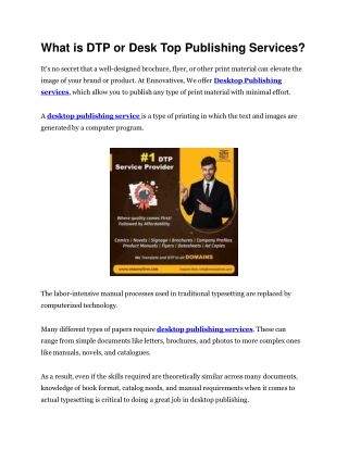 What is DTP or Desk Top Publishing Services