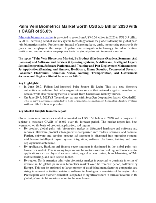 Palm Vein Biometrics Market