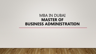 MBA In Dubai