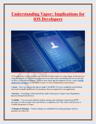 Understanding Vapor-Implications for iOS Developers