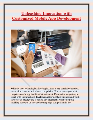 Unleashing Innovation with Customized Mobile App Development