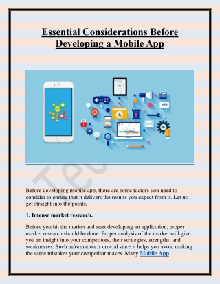 Essential Considerations Before Developing a Mobile App