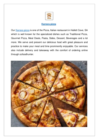 Get up to 10% off - Karrara Pizza menu Hallett Cove