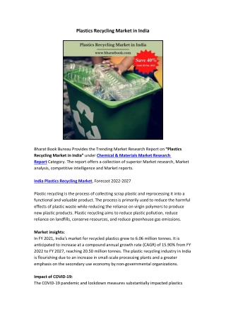 Plastics Recycling Market in India