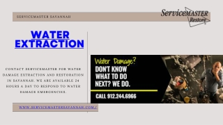 Water Damage Restoration And Extraction Services | Savannah
