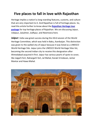 Five places to fall in love with Rajasthan