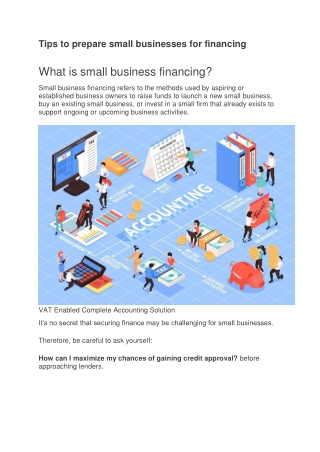 Tips to prepare small businesses for financing