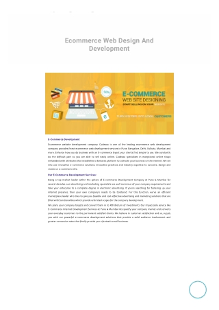 Ecommerce web development company | Ecommerce web development services in Pune -