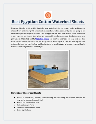 Best Egyptian Cotton Waterbed Sheets