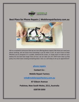 Best Place for Phone Repairs | Mobilerepairfactory.com.au