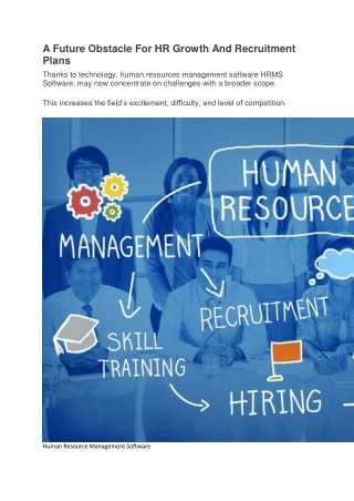 A Future Obstacle For HR Growth And Recruitment Plans