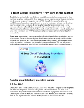 6 Best Cloud Telephony Providers in the Market.docx