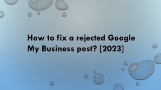 How to fix a rejected Google My Business post pdf