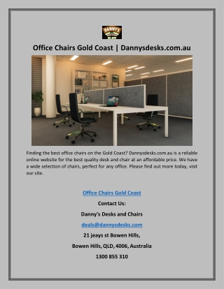 Office Chairs Gold Coast | Dannysdesks.com.au