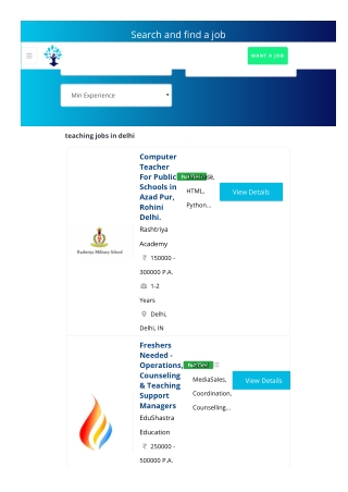 Get Perfect Teaching jobs in Delhi | Jobs in Delhi | Job Vacancy Result