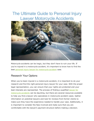 Personal injury lawyer motorcycle accidents