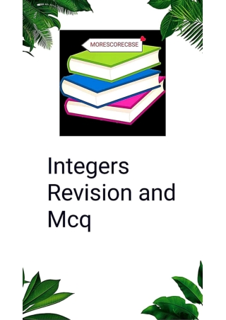 class 7 Ex 1, Revision, mcq Integers