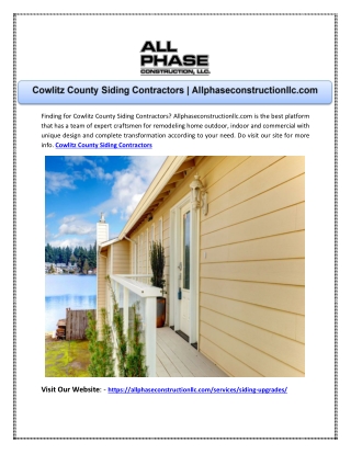 Cowlitz County Siding Contractors | Allphaseconstructionllc.com