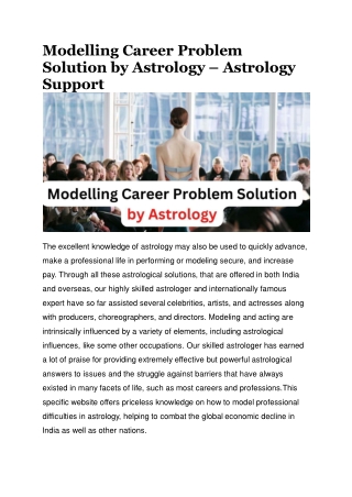 Modelling Career Problem Solution by Astrology – Astrology Support (1)