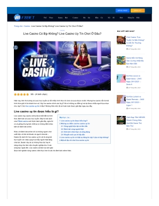 Live Casino Có Bịp Không? Live Casino Uy Tín Chơi Ở Đâu?