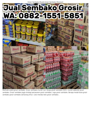 O882.l55l.585l (WA) Grosir Sembako Wilayah Klaten Distributor Sembako Harga Pabr